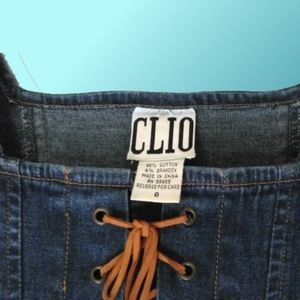 Vintage Lace-Up Denim Top Size 8